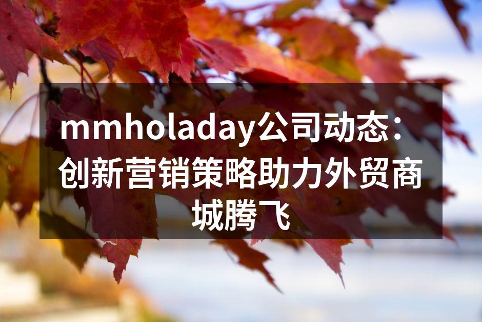 mmholaday公司动态：创新营销策略助力外贸商城腾飞