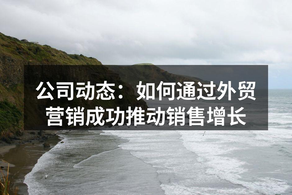 公司动态：如何通过外贸营销成功推动销售增长